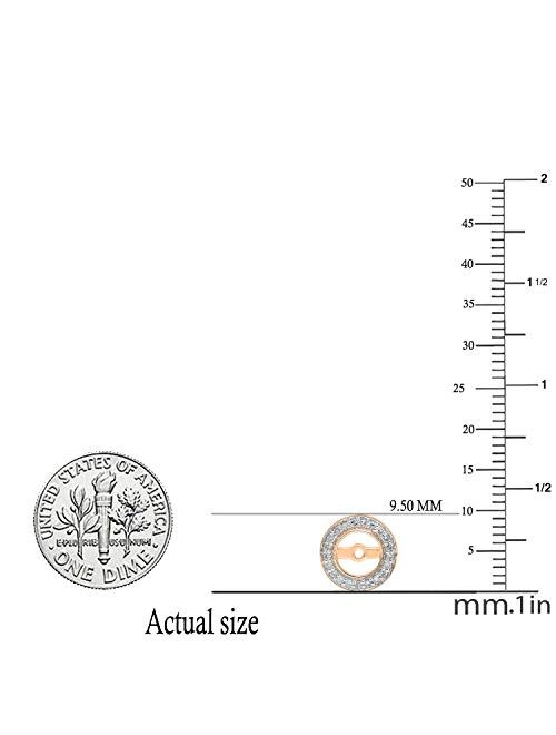 Dazzlingrock Collection 0.20 Carat (ctw) 10K Gold Round White Diamond Removable Jackets For Stud Earrings 1/5 CT
