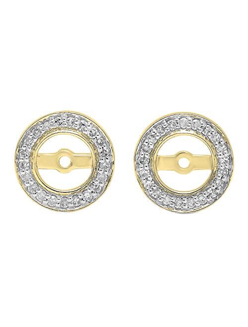 Dazzlingrock Collection 0.20 Carat (ctw) 10K Gold Round White Diamond Removable Jackets For Stud Earrings 1/5 CT