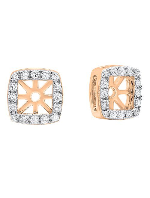 Dazzlingrock Collection 0.18 Carat (ctw) 14K Gold Round White Diamond Removable Jackets For Stud Earrings