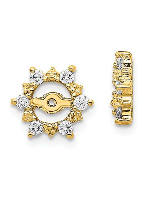 Sonia Jewels Solid 14k Yellow Gold AA Diamond Earring Jackets (10mm x 10mm) (1/4ct.)