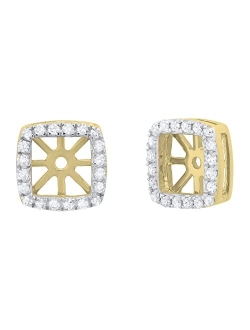 Collection 0.30 Carat (ctw) 14K Gold Round Diamond Removable Jackets For Stud Earrings 1/3 CT