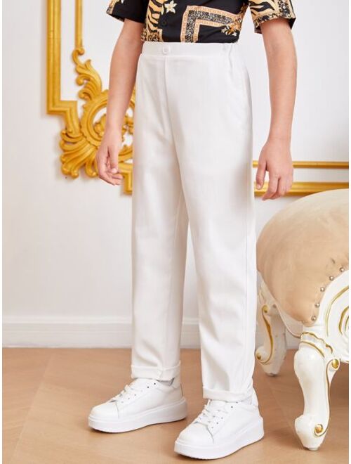 SHEIN Boys Solid Straight Leg Pants