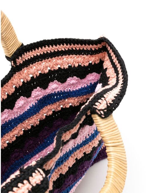 Nannacay Vera striped crochet tote bag