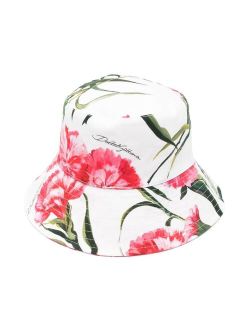 Kids all-over floral-print bucket hat