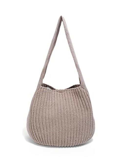 ENBEI Women's Shoulder Handbags Hand crocheted Bags large Shoulder Shopping Bag tote bag aesthetic canvas tote cute tote bags