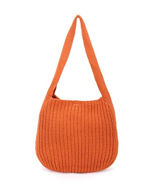 ENBEI Women's Shoulder Handbags Hand crocheted Bags large Shoulder Shopping Bag tote bag aesthetic canvas tote cute tote bags