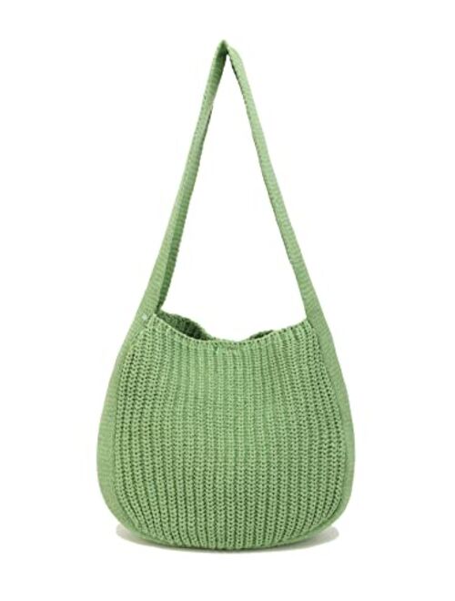 ENBEI Women's Shoulder Handbags Hand crocheted Bags large Shoulder Shopping Bag tote bag aesthetic canvas tote cute tote bags