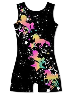 TUONROAD Girls Gymnastics Leotards with Shorts Dance Ballet Unitard Sparkly Biketard for 2-10T