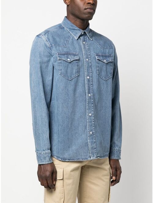 Woolrich chest-pockets denim shirt