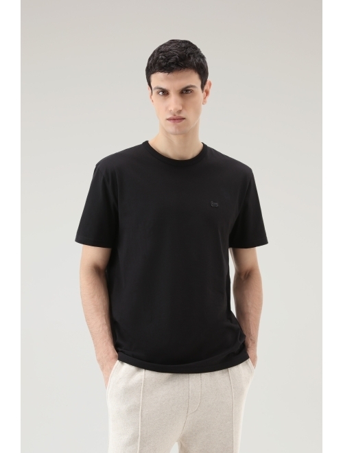 Woolrich logo-embroidered short-sleeve cotton T-shirt