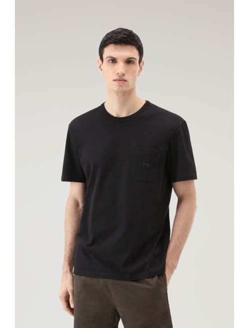 Woolrich logo-embroidered cotton T-shirt