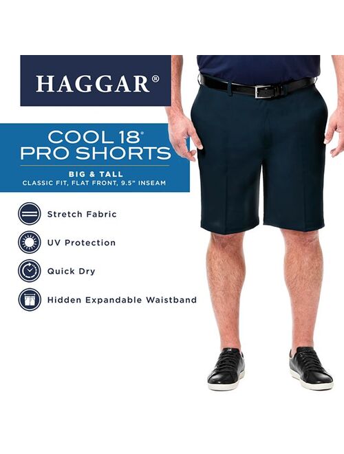 Big & Tall Haggar Cool 18 Flat-Front Pro Shorts