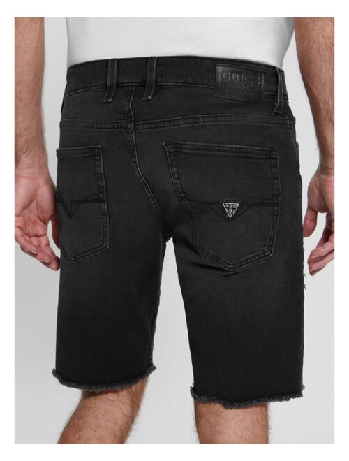 GUESS Men's Rip-and-Repair Regular Fit Denim Shorts