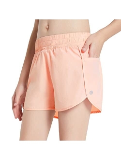 Girls' Basketball Soccer Athletic Shorts with Liner Kids Tennis Running Workout Cheer Pocketed Shorts