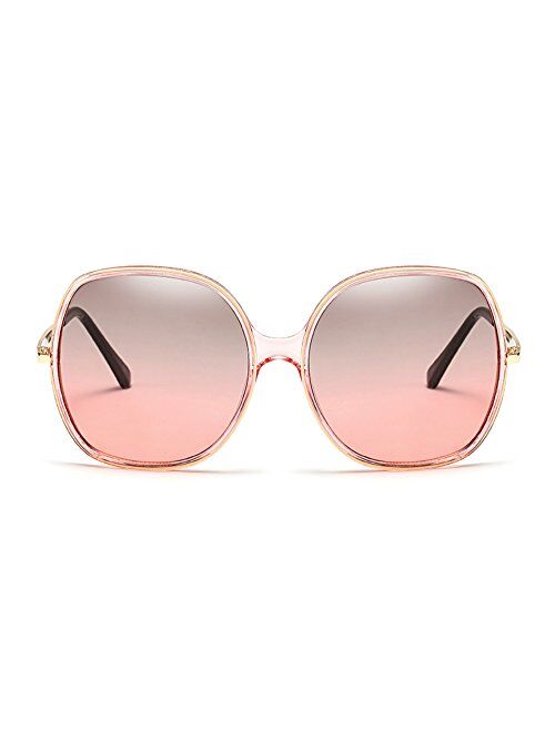 Freckles Mark 70s Super Oversize Square Sunglasses for Women Vintage Rectangular Plastic Frame