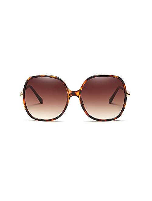 Freckles Mark 70s Super Oversize Square Sunglasses for Women Vintage Rectangular Plastic Frame