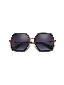 Oversized Geometric Sunglasses for Women Fashion Chic Square Aviator Frame