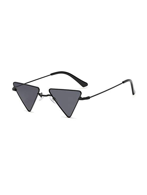 Freckles Mark Light Triangular Small Hippie Sunglasses Metal Frame Tinted Colorful Lens F3184