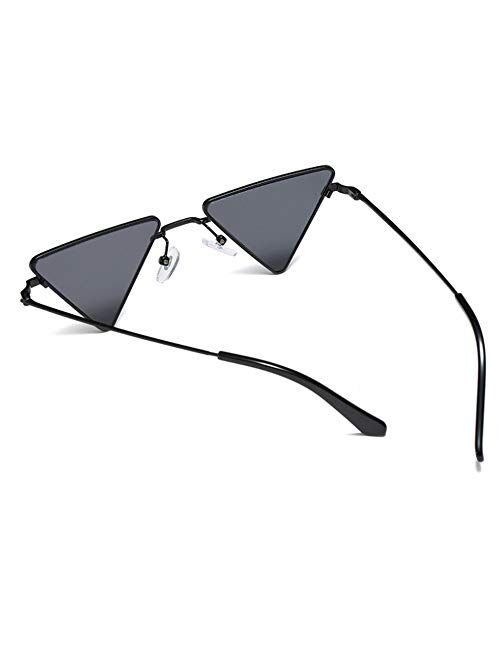 Freckles Mark Light Triangular Small Hippie Sunglasses Metal Frame Tinted Colorful Lens F3184