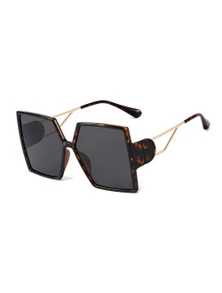 Extra Large Angular Sunglasses for Women Retro Oversize Square Statement Glasses