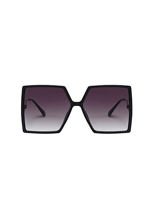 Freckles Mark Extra Large Angular Sunglasses for Women Retro Oversize Square Statement Glasses