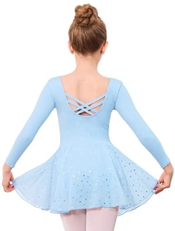 Stelle Girls Long Sleeve Ballet Leotards Shiny Skirted for Dance (Toddler/Little Kid/Big Kid)