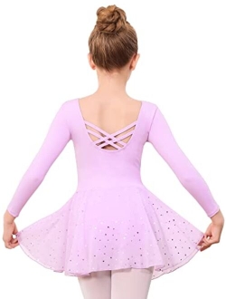 Stelle Girls Long Sleeve Ballet Leotards Shiny Skirted for Dance (Toddler/Little Kid/Big Kid)