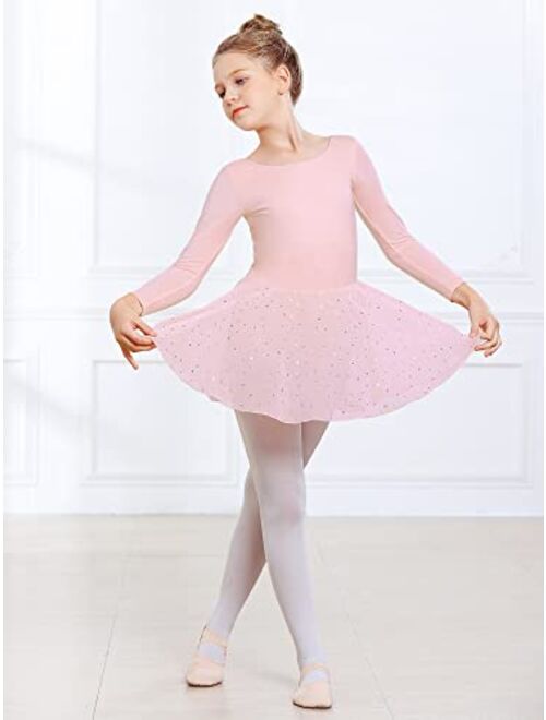 Stelle Girls Long Sleeve Ballet Leotards Shiny Skirted for Dance (Toddler/Little Kid/Big Kid)