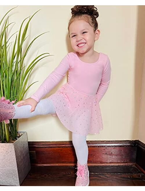 Stelle Girls Long Sleeve Ballet Leotards Shiny Skirted for Dance (Toddler/Little Kid/Big Kid)