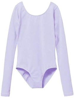 MdnMd Girls Classic Long Sleeve Leotard for Ballet Dance Gymnastics Toddler Kids