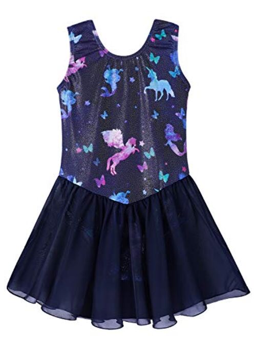 Belovance Girls Gymnastics Skirted Leotards Ballet Tutu Dance Dress Mermaid Unicorn Gymnastic Skirt(Baby Girls/Toddler Girls/Big Girls)