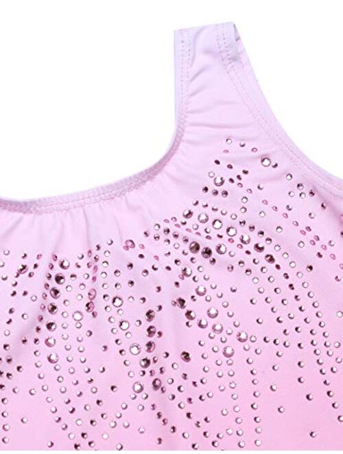 Zaclotre Kid Girls Gymnastic Leotard Sparkly Shiny Diamond Ballet Dance One Piece Outfit