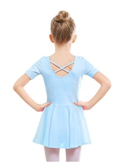 Stelle Girls Ballet Leotard Criss-Cross Back Skirted Dress for Dance, Gymnastics and Ballet (Toddler/Little Girl/Big Girl)