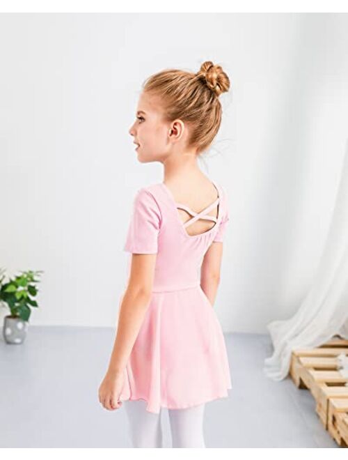 Stelle Girls Ballet Leotard Criss-Cross Back Skirted Dress for Dance, Gymnastics and Ballet (Toddler/Little Girl/Big Girl)