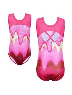 TFJH E Gymnastics Leotards for Girls Ballet Dancewear Practice Outfits Cross Back One Piece 3-12Y