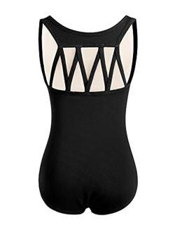 DANSHOW Tank Dance Leotards for Girls,Back M Straps