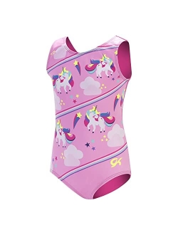 GK Stars Gymnastics & Dance Leotard for Girls and Toddlers - Activewear One Piece Outfit in Fun Colorful Prints