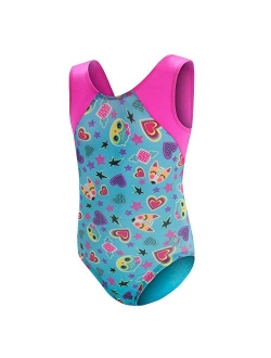 GK Stars Gymnastics & Dance Leotard for Girls and Toddlers - Activewear One Piece Outfit in Fun Colorful Prints