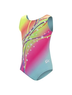 GK Stars Gymnastics & Dance Leotard for Girls and Toddlers - Activewear One Piece Outfit in Fun Colorful Prints