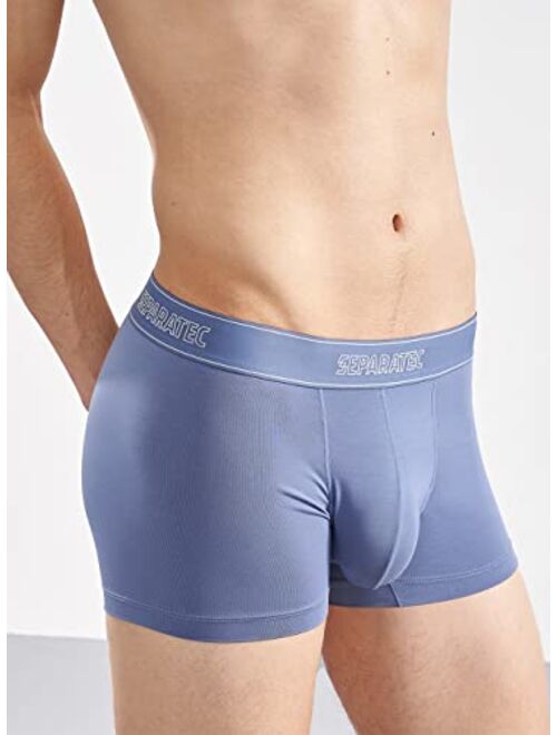 Separatec Men's Underwear Soft Micro Modal Dual Pouch Basic Trunks 3 Pack