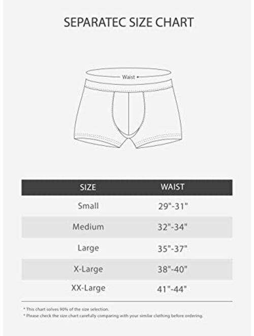 Separatec Men's Underwear Soft Micro Modal Dual Pouch Basic Trunks 3 Pack