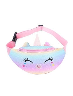 Plage Girls Unicorn Fanny Pack - Cute Kids Travel Waist Bag - Crossbody Belt Bag Sport Running Camping Trip - Christmas Gift for Girls