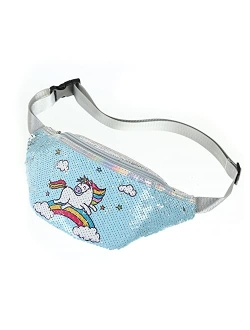 Plage Girls Unicorn Fanny Pack - Cute Kids Travel Waist Bag - Crossbody Belt Bag Sport Running Camping Trip - Christmas Gift for Girls