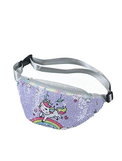 Plage Girls Unicorn Fanny Pack - Cute Kids Travel Waist Bag - Crossbody Belt Bag Sport Running Camping Trip - Christmas Gift for Girls