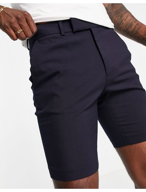 ASOS DESIGN skinny smart shorts in navy