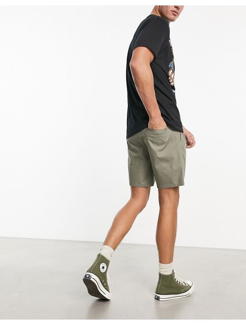 ASOS DESIGN 2 pack pleated chino shorts in black and khaki save