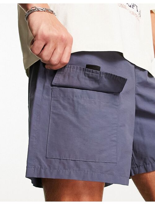 New Look multi pocket cargo shorts in dark blue