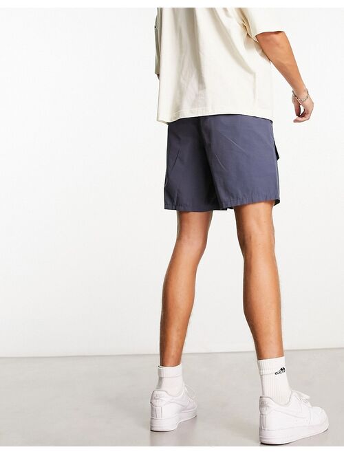 New Look multi pocket cargo shorts in dark blue