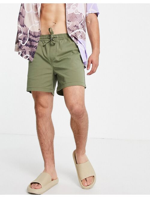 Jack & Jones Intelligence chino short with drawstring in khaki green