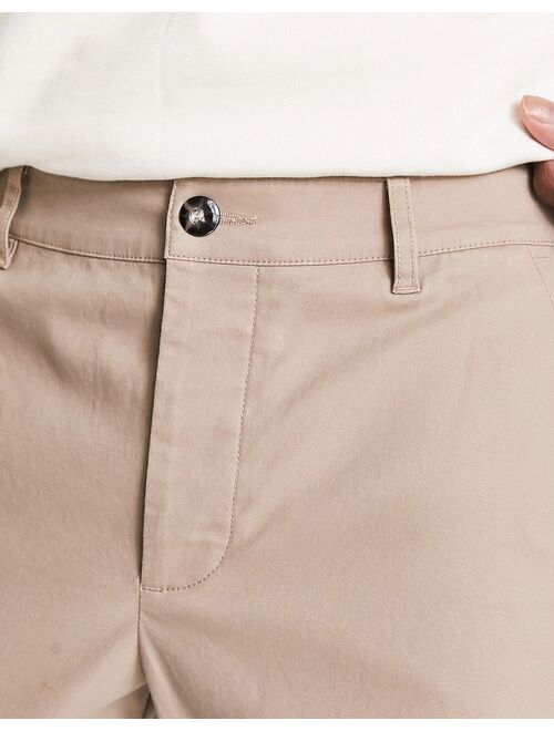 ASOS DESIGN slim chino shorts in beige